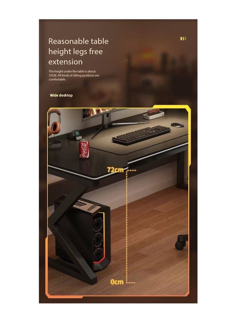 Desktop Computer Desk, K-Type White Computer Desk，Simple Game Table for Home Bedroom Table, Student Writing Study Table, Ergonomic Large Gaming Desk Computer Desk K-Shaped Gaming Table PC Gaming Workstation Home Office Desks Space-saving Easy to Assemble(white,120 * 60cm)