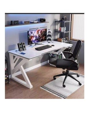 Desktop Computer Desk, K-Type White Computer Desk，Simple Game Table for Home Bedroom Table, Student Writing Study Table, Ergonomic Large Gaming Desk Computer Desk K-Shaped Gaming Table PC Gaming Workstation Home Office Desks Space-saving Easy to Assemble(white,120 * 60cm) - pzsku/Z9C3AFEE78F4C181403C1Z/45/1746208111/689e0cd9-ecd4-4960-ba20-f8ff386bcd5d