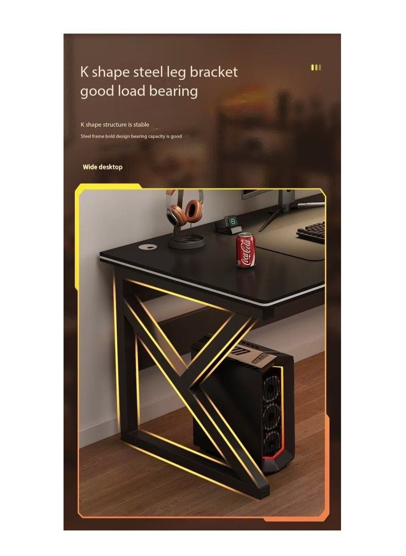 Desktop Computer Desk, K-Type White Computer Desk，Simple Game Table for Home Bedroom Table, Student Writing Study Table, Ergonomic Large Gaming Desk Computer Desk K-Shaped Gaming Table PC Gaming Workstation Home Office Desks Space-saving Easy to Assemble(white,120 * 60cm)