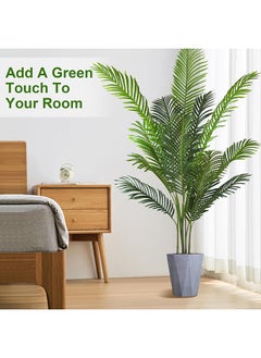 SKY-TOUCH Artificial Tree Fake Plants: 140cm Areca Palm Fake Trees Faux Plants Indoor Realistic Plants for Office Home Room Store Decor  - Image 2