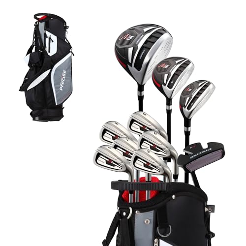 Precise Sports Precise M5 Mens Golf Set Driver Wood Hybrid 5PW Irons Putter Stand Bag and 3 Headcovers All Graphite Shafts RHLH RegularTall - Image 1