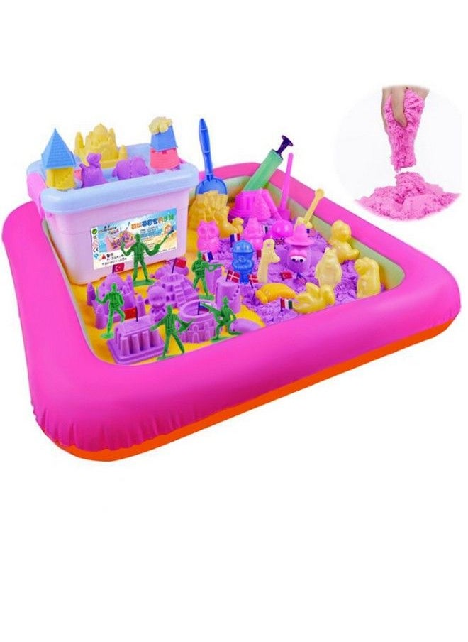 ELEDUCTMON - Kids Indoor Pvc Inflatable Castle Sand Box Sandbox Tray Table Fun Play Toys Random Color Portable Inflatable Sand Box Moldable Play Sand Tray Playing Cards On The Water(Large) - Image 1