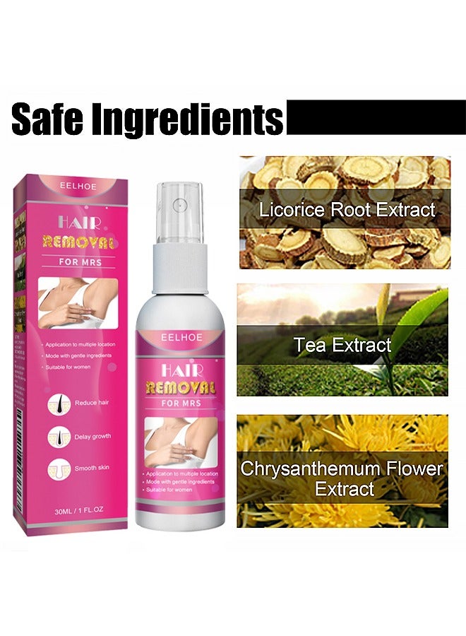 EELHOE Hair Removal For Mrs, Painless Hair Removal Spray Armpit Gentle Hair Remover Refreshing Quick Hair Removal Spray, Gentle And Skin Friendly, Natural Ingredient Hair Removal Spray For Women 50ML - Image 3
