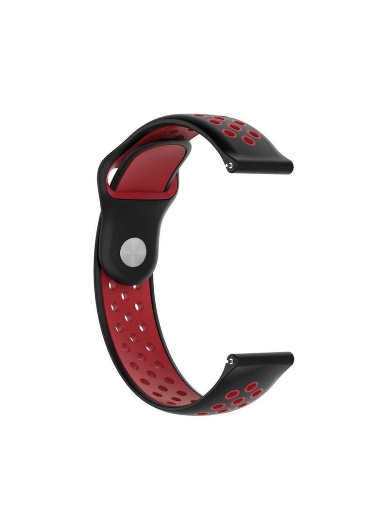 Replacement belt compatible for Gear S3 Frontier / Classic Watch Band 22mm, Soft Breathable Silicone Strap Replacement Watch Bands compatible for Samsung Gear S3 and Galaxy Watch 46mm,Black and Red  - Image 3