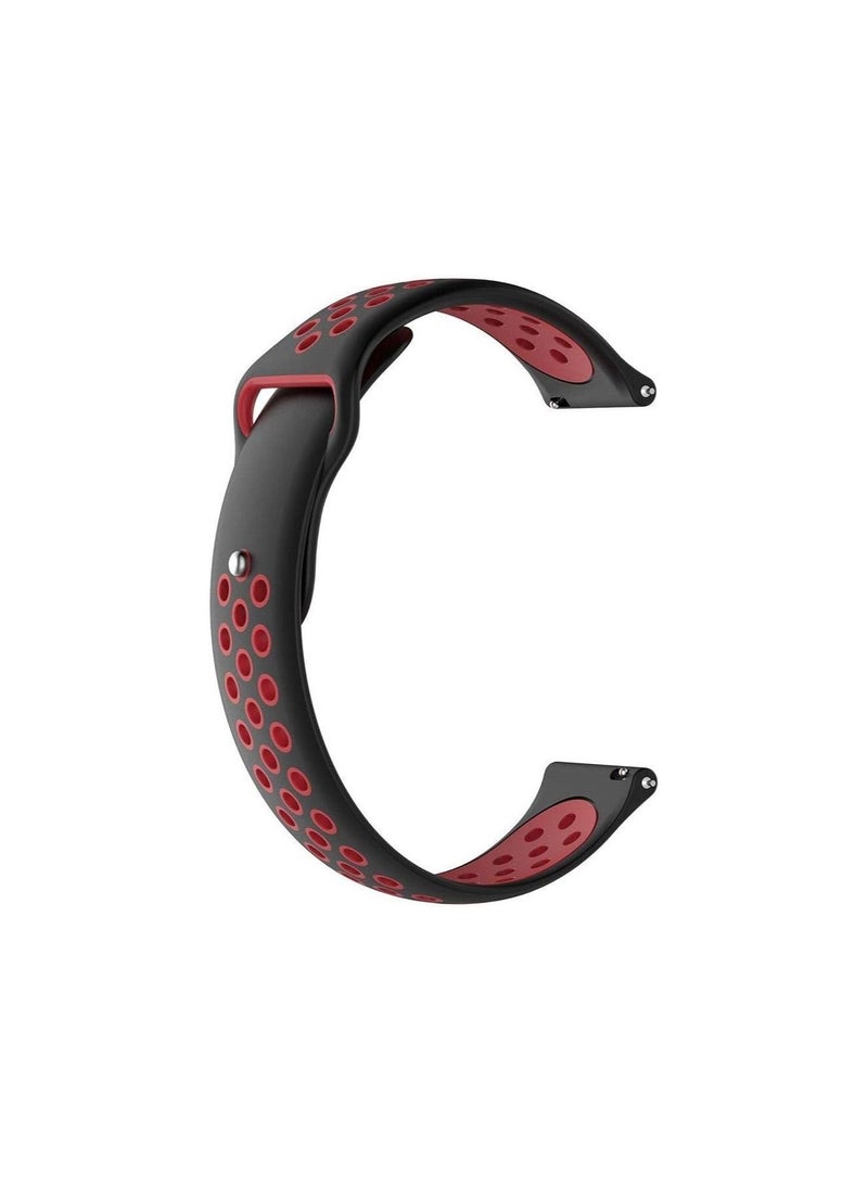 Replacement belt compatible for Gear S3 Frontier / Classic Watch Band 22mm, Soft Breathable Silicone Strap Replacement Watch Bands compatible for Samsung Gear S3 and Galaxy Watch 46mm,Black and Red  - Image 2