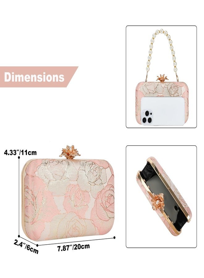 DA BODAN Womens Vintage Floral Embroidery Clutch Evening Handbag Shoulder Bags Purse for Wedding Party Prom - Image 5