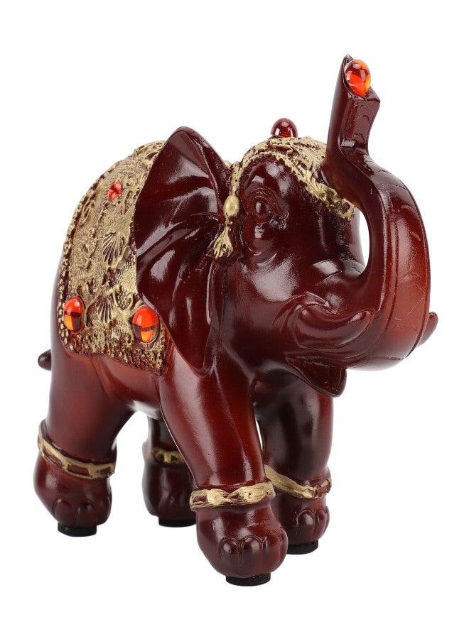 Elephant Statue Durable Resin Cute Elegant Attract Wealth Round Corner Elephant Decor for Home Bedroom Office - Image 1