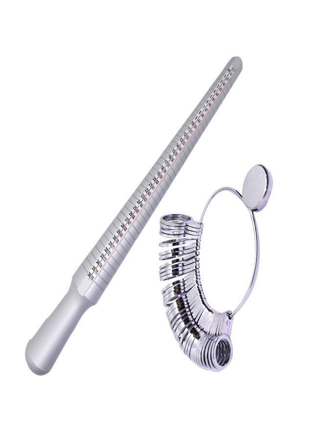 LUXURO Combo of 36pc Metal Ring Sizer + Aluminum Ring Stick Universal - Image 1