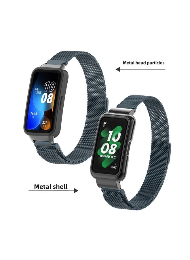 Generic - For HuaweiBracelet 10 Strap For HuaweiBand987 Glory Bracelet Universal Wristband Milanese Strap-Color:14# Milan Titanium Gray-Specifications:Applicable To For Huawei6/honor 6/7 Generations (with Metal Case) - Image 1