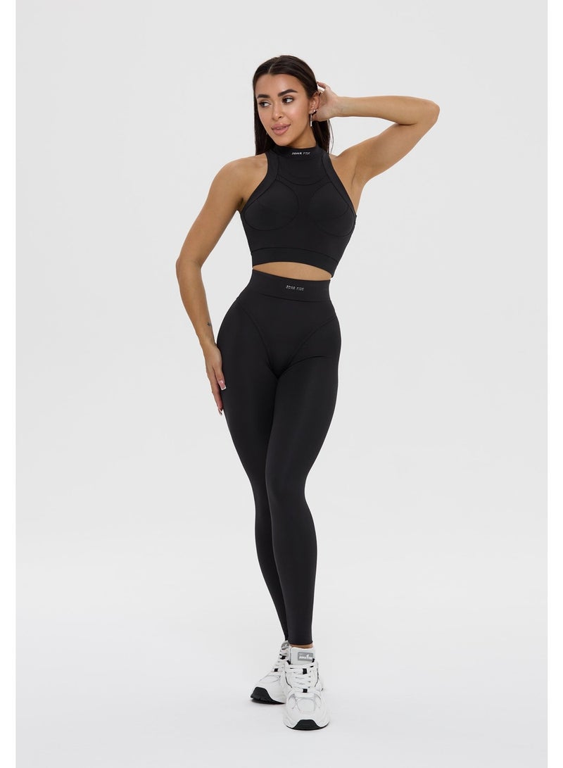 Bona Fide Atomic Top Black – High Neck Sculpting Sports Bra - Image 4