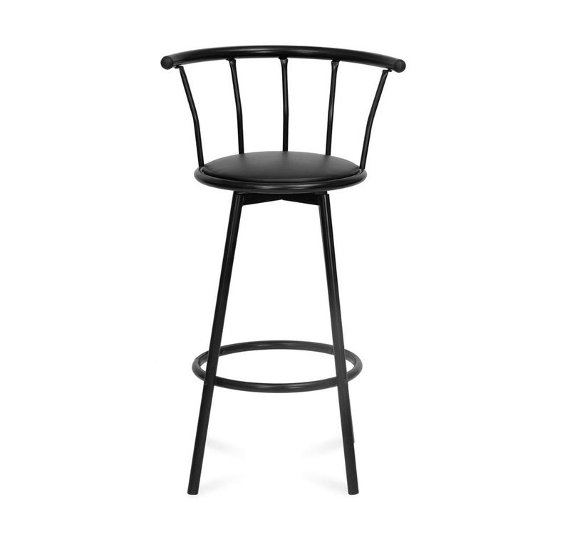 home by Nilkamal Bayern Leatherette Upholstered Rotating Seat Bar Stool Black 54 Cm 99 Cm - Image 3