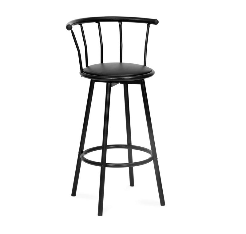 home by Nilkamal Bayern Leatherette Upholstered Rotating Seat Bar Stool Black 54 Cm 99 Cm - Image 4