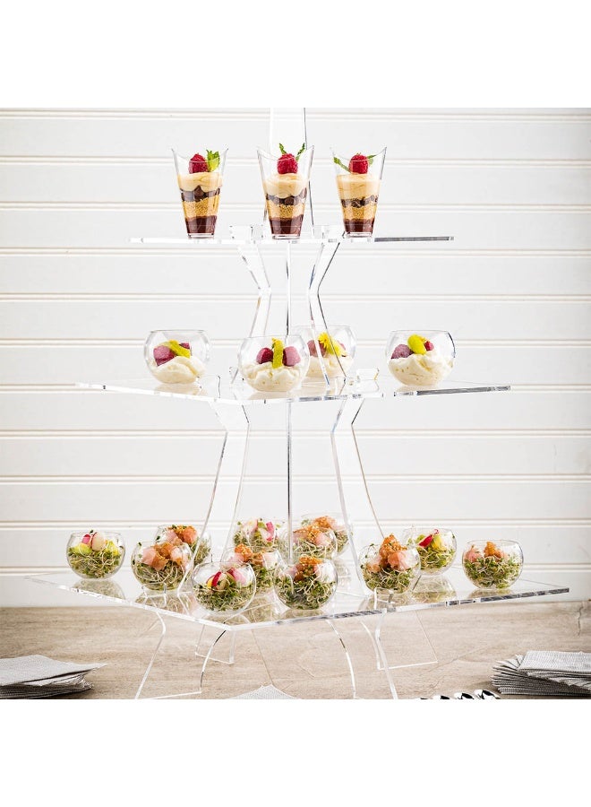 Restaurantware Clear Tek 14.6 x 27.2 Inch Dessert Tower Stand, 1 Eiffel Tower Cupcake Holder For Parties - 3-Tier, Sturdy, Clear Acrylic Wedding Cupcake Stand, Serve Appetizers or Hors D'oeuvres,  - Image 3