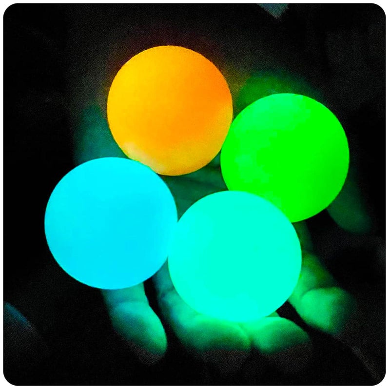 JANESVISSY Glow in The Dark Sticky Balls That Stick to The CeilingStress Balls for Kids and AdultsGlowing Sticky BallsASMR Cool Stuff for TeensElevated BallsCeiling BallsLumi BallsStocking Stuffers4Pcs - Image 2