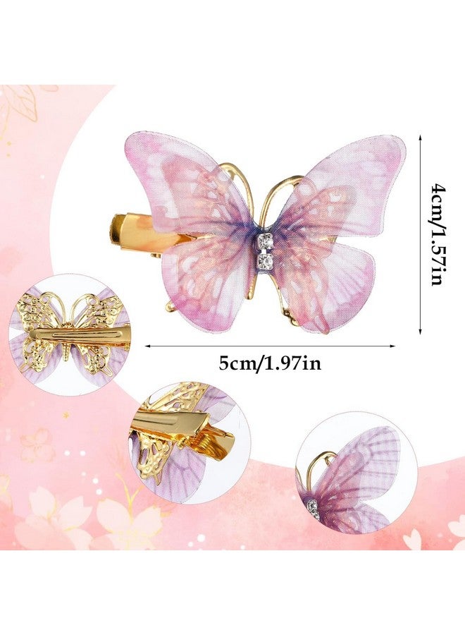 NEOBABY 3D Butterfly Hair Clips for Girls - Colorful Glitter Organza Barrettes with Moving Wings | Strong Hold Hair Clamps & Pins for Women & Kids (Pack of 12 Pcs) - Image 5
