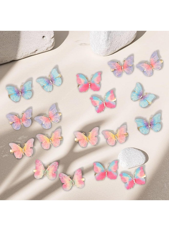 NEOBABY 3D Butterfly Hair Clips for Girls - Colorful Glitter Organza Barrettes with Moving Wings | Strong Hold Hair Clamps & Pins for Women & Kids (Pack of 12 Pcs) - Image 3