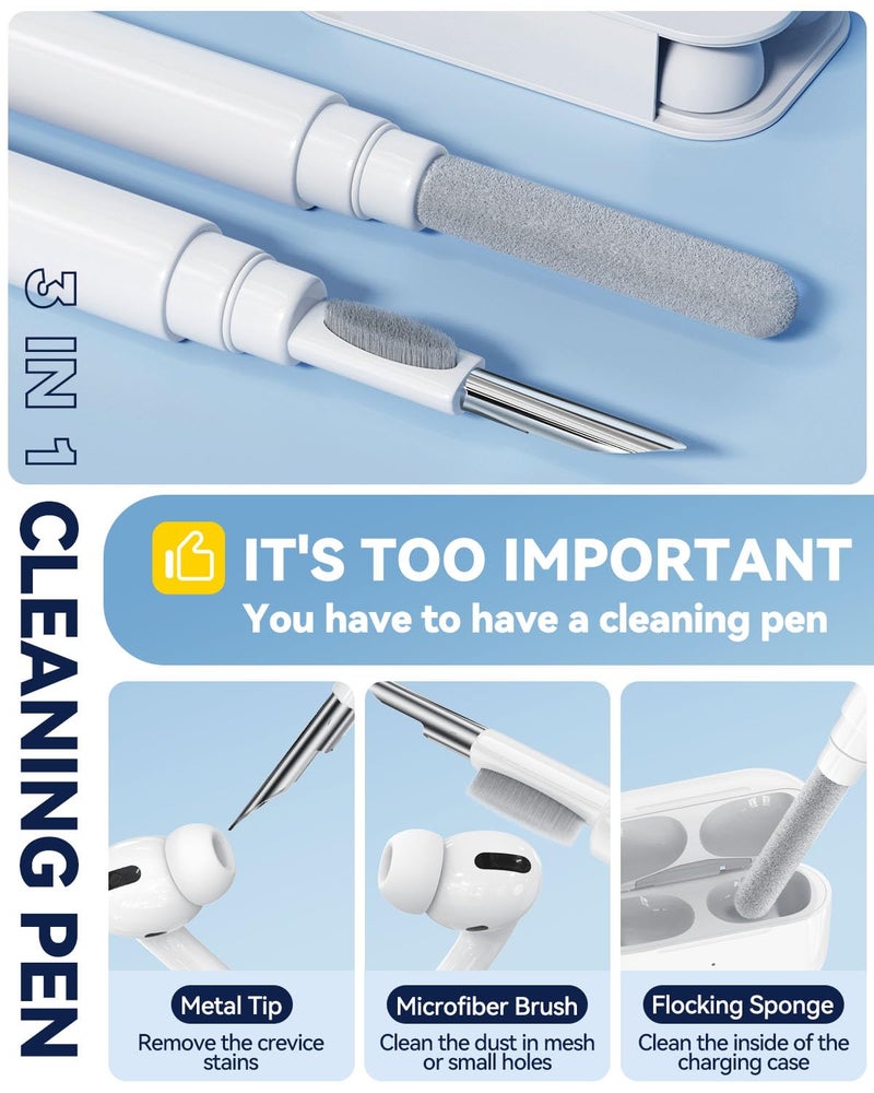 Polislime 5 Pairs Replacement Ear Tips for AirPods Pro 3 Generation, Built-in dust Guard Screen,with Cleaner Pen Silicone Ear Tips for AirPods Pro 3rd (2025)(5 Size-XXS/XS/S/M/L)-White - Image 3