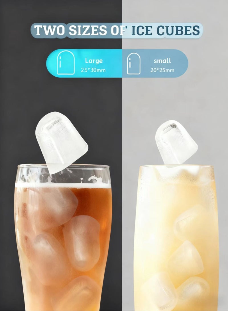 MOYI Automatic Ice Maker 12Kg in 24hrs | 6min 9pcs | 1.3L | Two Sizes Ice Cube | Auto Shut Off | Electric Ice Maker for Home/ Kitchen/ Office/ Bar/ Party 130W YH16M Silver - Image 4