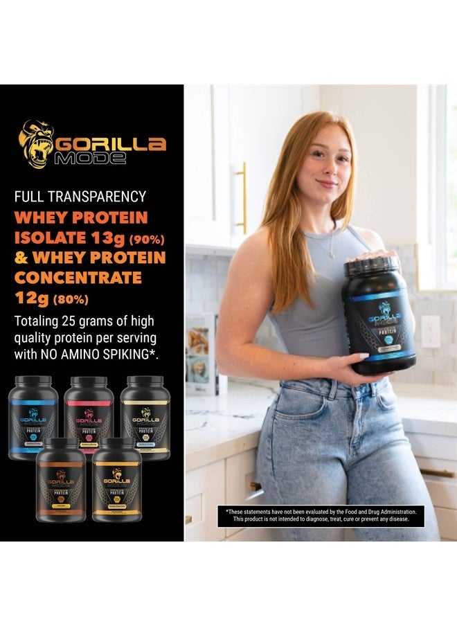 Gorilla Mind - Gorilla Mode Premium Whey Protein - Vanilla Ice Cream / 25 Grams of Whey Protein Isolate & Concentrate/Recover and Build Muscle (30 Servings) - Image 1