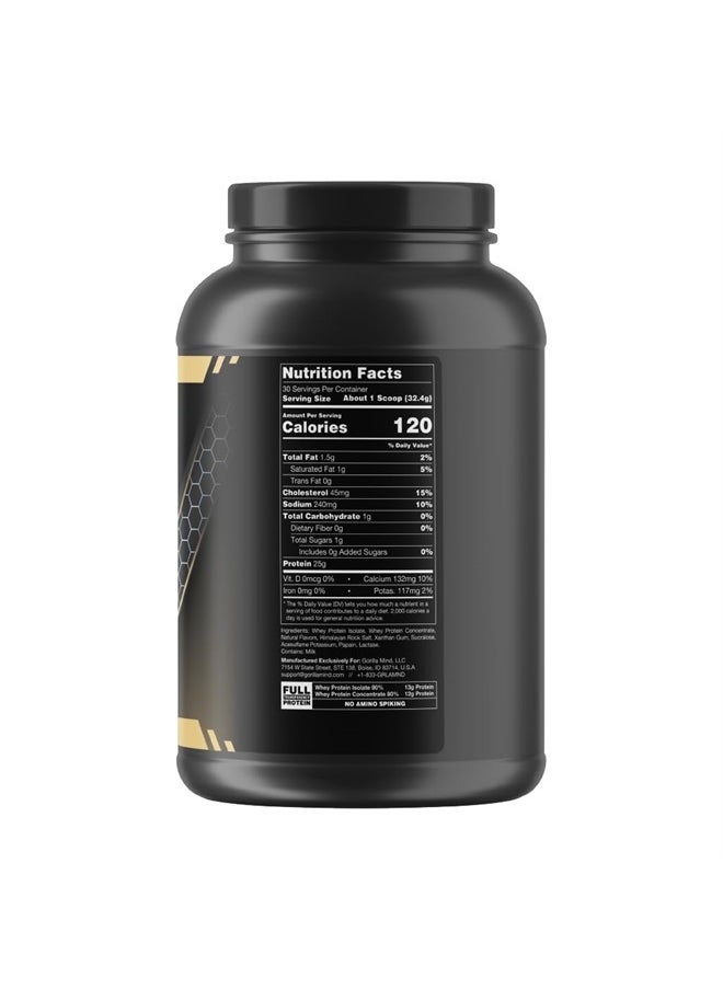Gorilla Mind - Gorilla Mode Premium Whey Protein - Vanilla Ice Cream / 25 Grams of Whey Protein Isolate & Concentrate/Recover and Build Muscle (30 Servings) - Image 1