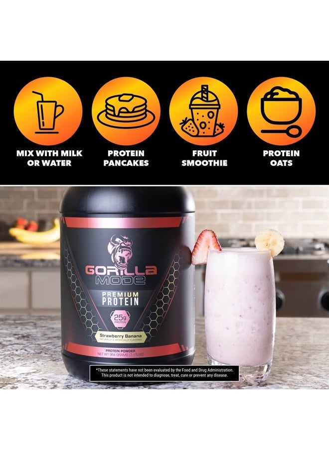 Gorilla Mind - Gorilla Mode Premium Whey Protein - Vanilla Ice Cream / 25 Grams of Whey Protein Isolate & Concentrate/Recover and Build Muscle (30 Servings) - Image 1
