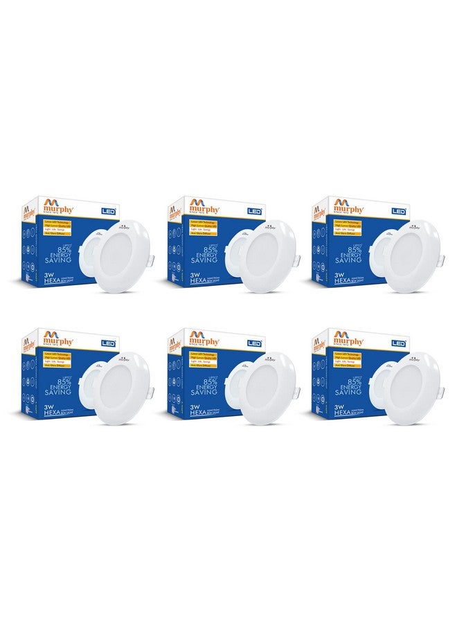 Murphy 3W LED Hexa Deep Junction Box Downlight, Warm White - Pack of 6 - Image 1