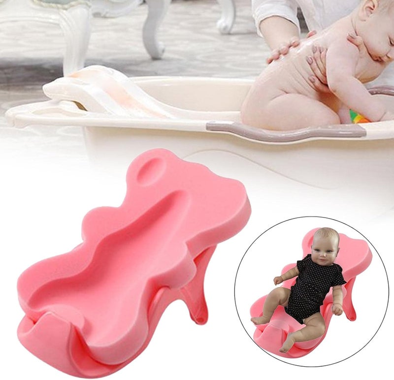 klarako Infant Bath Sponge Skid Proof Mat for Toddlers Bathroom Children, Pink - Image 2