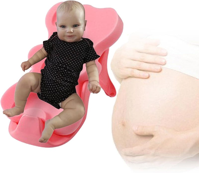 klarako Infant Bath Sponge Skid Proof Mat for Toddlers Bathroom Children, Pink - Image 4