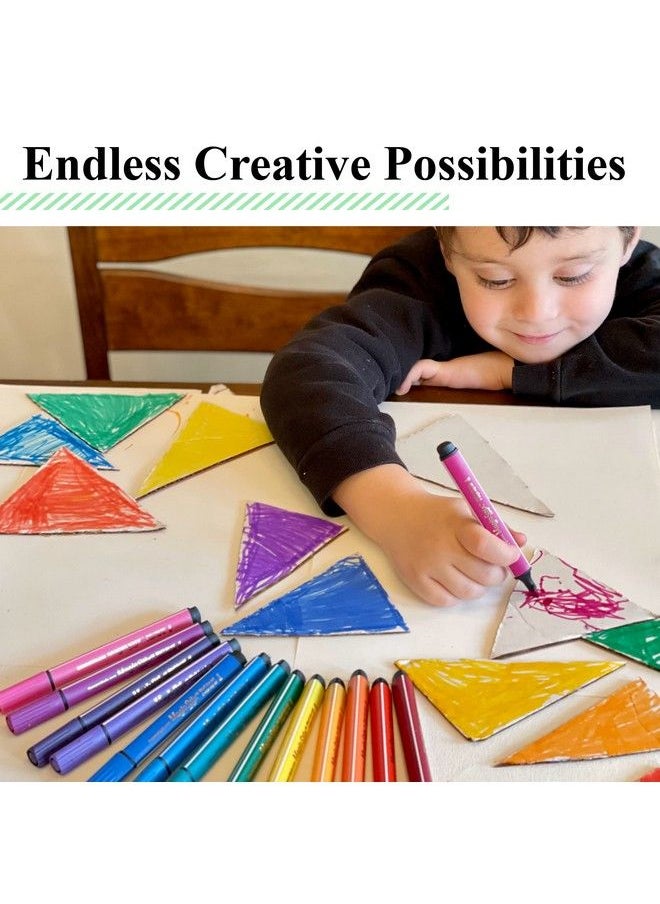 The Pencil Grip Magic Tri Stix Nontoxic And Washable Markers For Kids 48 Set 36 Rainbow + 12 Global Skin Tone Markers Tpg390  - Image 4