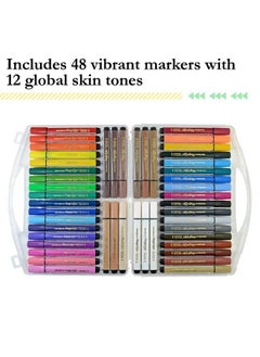 The Pencil Grip Magic Tri Stix Nontoxic And Washable Markers For Kids 48 Set 36 Rainbow + 12 Global Skin Tone Markers Tpg390  - Image 5