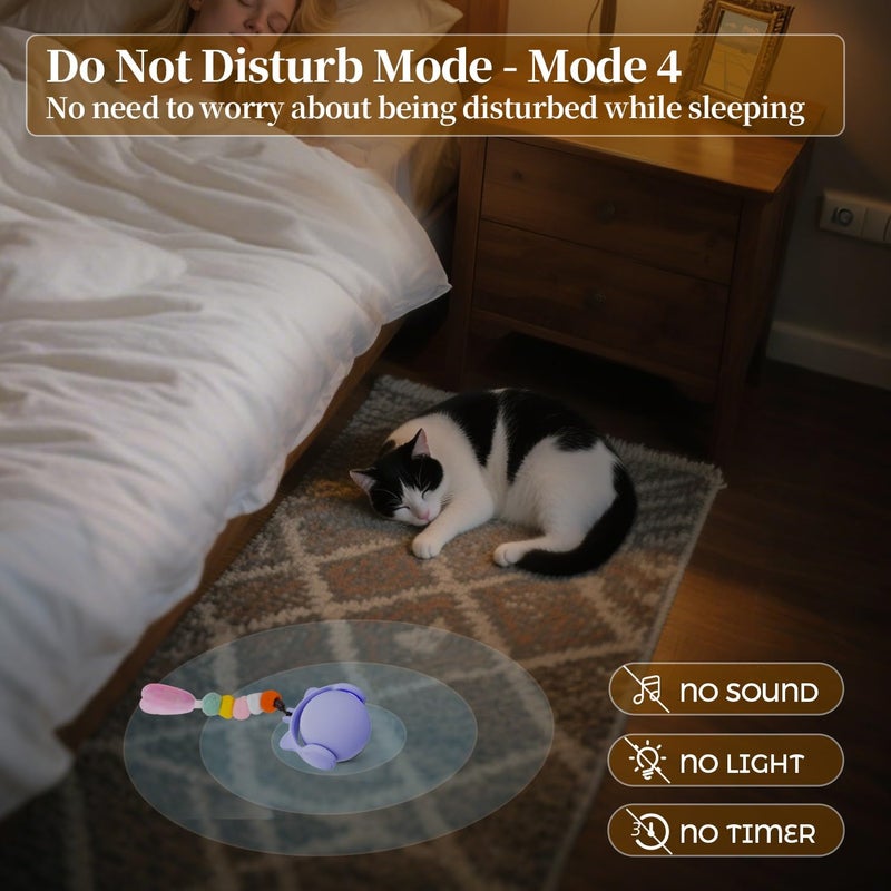 ORSDA Cat Toys for Indoor Cats, New Intelligent Voice Timing Touch Control Cats Ball, Simulate Mouse Sound Kitten Toy, Automatic Interactive Moving Cat Toy for All Ages - Image 4