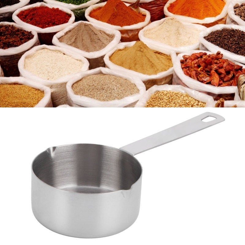 Baking Measuring Spoon: 304 Stainless Steel, Corrosion-Resistant, Rust-Free, Smooth Texture Measuring Cup Scoop - Liquid-Pouring Inclined Mouth, Scale Measurement, Classic Handle for Home Kitchen Flou - Image 3