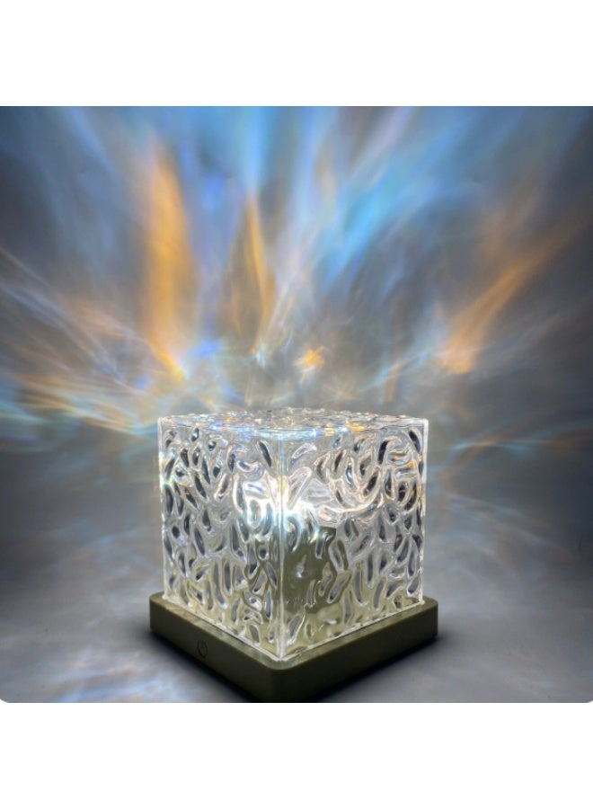 Dynamic Water Wave Projector Lamp, 16 Colors RGB Night Light with 3 Brightness Levels & 3 Light Modes, USB Rechargeable Atmosphere Lamp for Bedroom Decor - Image 3