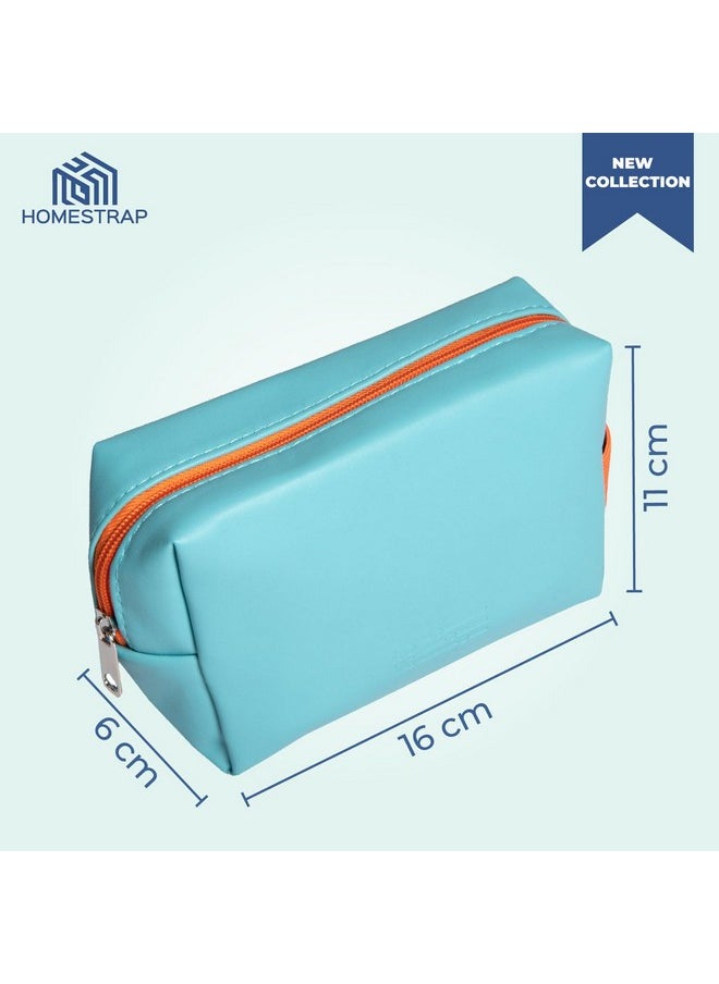 هومستراب - حقيبة حمل متعددة الأغراض من Homestrap | حقيبة مستحضرات تجميل | حقيبة سفر مكياج للنساء وحقيبة أدوات الزينة | صغيرة | أزرق سماوي 6 سم - Image 1