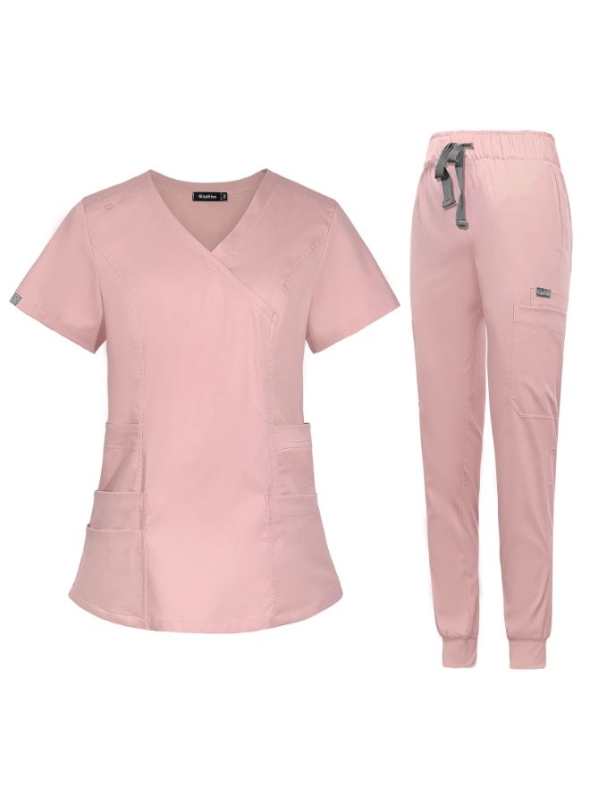 NIBEMINENT Medical Uniforms Surgical Uniforms Women Doctor Nurse Uniforms Straight Pant Scrubs Set Workwear Nursing Accessories - Image 1
