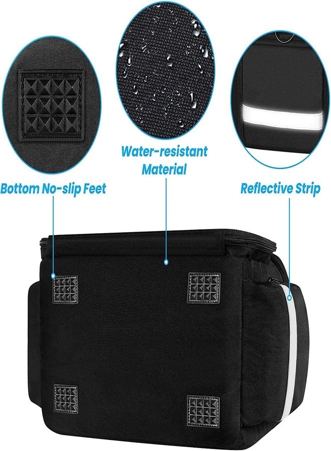 Mancro Medical Bag, Home Health Nurse Bag with Nonslip Bottom, Removable Shoulder Strap, Water-Resistant Empty First Aid Organizer for Medical Student, Therapist, Black - Image 5