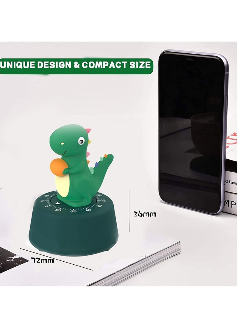 KASTWAVE - Kitchen Timer, Cute Cartoon Dinosaur Timer Mechanical Counters Timer, Animal Digital Countdown Timer for Kids Home Office Worker Student Dark Green - Image 1
