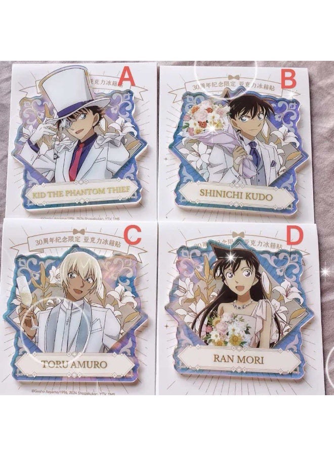 Detective Conan 30th Anniversary Formal Outfit Acrylic Fridge Magnets, 4-Pack - Image 2