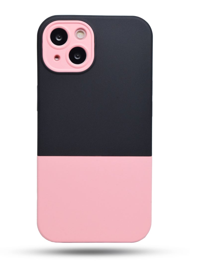 حومة غطاء حماية خلفي لهاتف iPhone 13 مقاوم للصدمات مع بطانة قماش من الألياف الدقيقة المضادة للخدش وغطاء خلفي حماية 360 درجة - Image 1