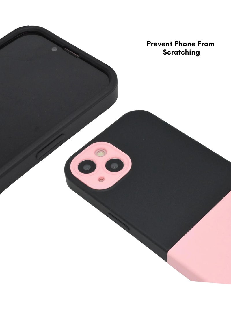 حومة غطاء حماية خلفي لهاتف iPhone 13 مقاوم للصدمات مع بطانة قماش من الألياف الدقيقة المضادة للخدش وغطاء خلفي حماية 360 درجة - Image 2