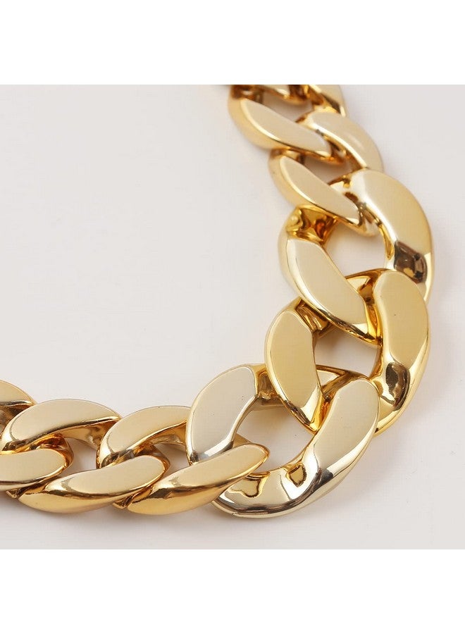 Wiwpar Chunky Choker Necklace Gold Cuban Link Chain Necklace Punk Paperclip Chain Choker Necklace For Women Girls (Style 1)  - Image 4