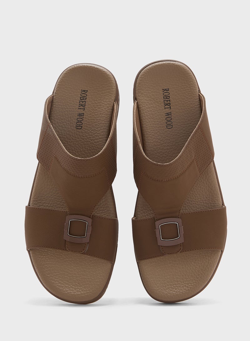 Robert Wood Buckle Detail Arabic Sandals  - Image 4
