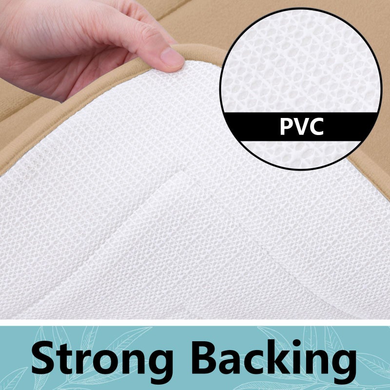 Arotive Arotive Memory Foam Bathroom Rug Mat 30x20  Ultra Soft and Absorbent Bath Mat  Machine Wash Dry  Comfortable Bath Rug Carpet for Bathroom Floor  Tub and Shower  Beige  - Image 2