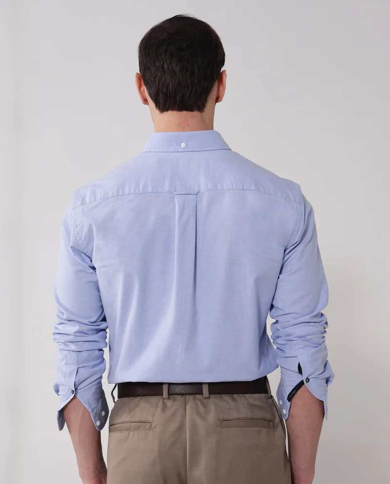 Rare Rabbit Men's Button-Down Plain Formal Shirt With Embroidered Logo