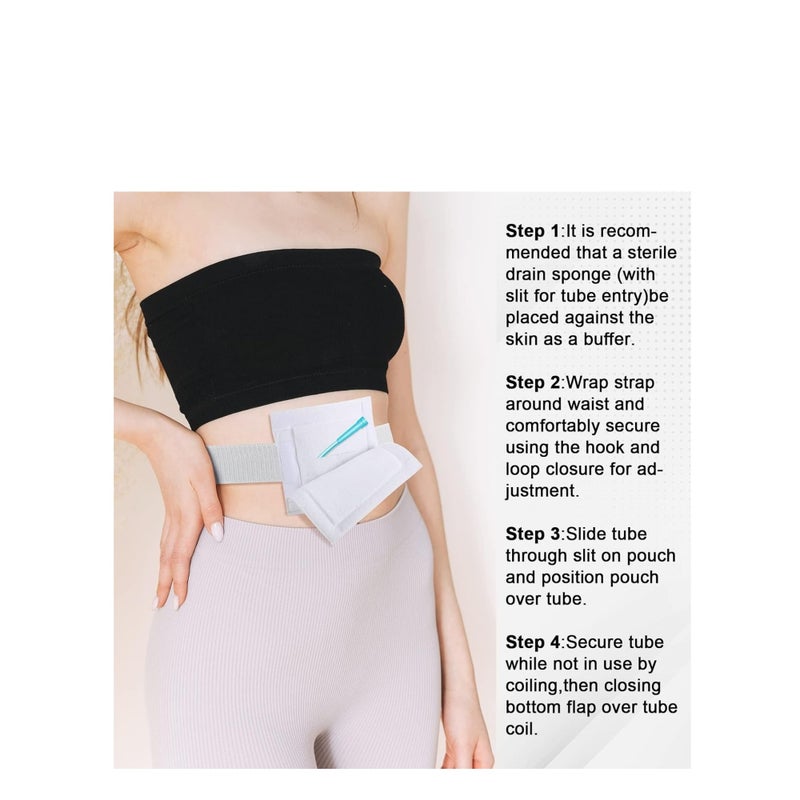 SOLARAE 6 Pcs Feeding Tube Holder Elastic G Tube Holder Belt Comfortable Peg Tube Supplies for Men Women Adults Kids Abdominal Covers Accessories - Image 2