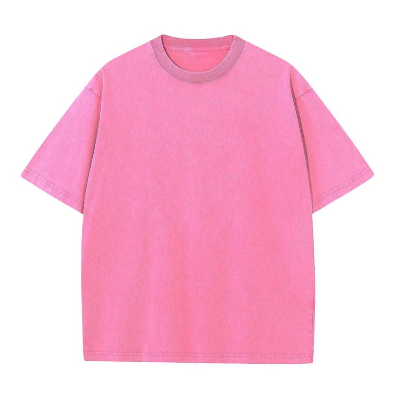 230G Cotton Heavy Weight Old Short Sleeve T-Shirt Batik Washed Shoulder Cotton Retro T-Shirt Loose Oversize - Image 1
