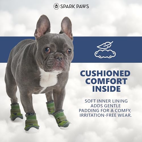 Spark Paws Dog Shoes for Large Small Medium Dogs Breathable Dog Booties for Hiking, Summer Hot Pavement Paw Protectors for Non Slip Rubber Dog Boots for Outdoor (Green, B) - Image 5