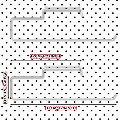 Blulu 2 Pack Pegboard Paper Towel Holder Pegboard Hooks Organization Accessory for Workshop Garage Kitchen Laundry Room Bathroom(Silver) - Image 2