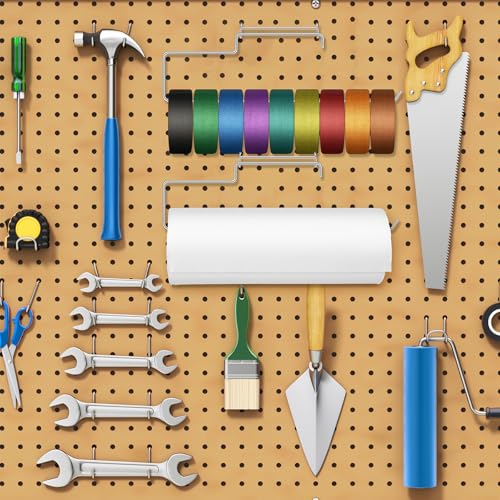 Blulu 2 Pack Pegboard Paper Towel Holder Pegboard Hooks Organization Accessory for Workshop Garage Kitchen Laundry Room Bathroom(Silver) - Image 5