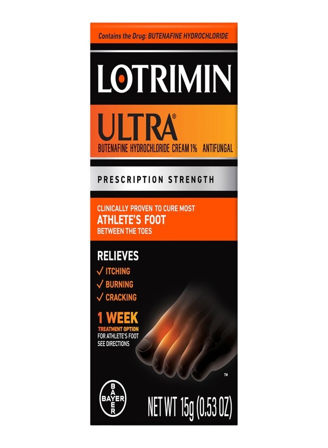 Lotrimin علاج قدم الرياضي لوتريمين ألترا لمدة أسبوع، قوة وصفة بوتينافين هيدروكلوريد 1%، يعالج معظم قدم الرياضي بين الأصابع، كريم، 53 أونصة (15 جرام) (قد يختلف التعبئة) - Image 1